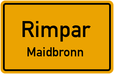 Straßenverzeichnis Rimpar Maidbronn