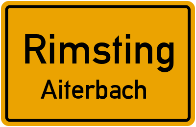 Ortsschild Rimsting Aiterbach