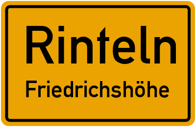 Ortsschild Rinteln Friedrichshöhe