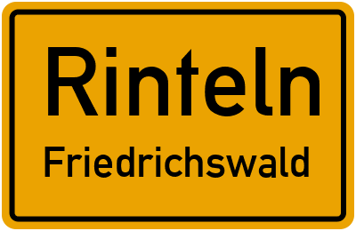 Ortsschild Rinteln Friedrichswald