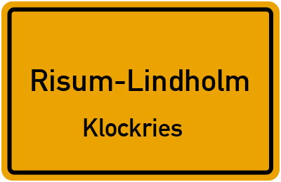 Straßenverzeichnis Risum-Lindholm Klockries
