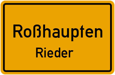 Straßenverzeichnis Roßhaupten Rieder