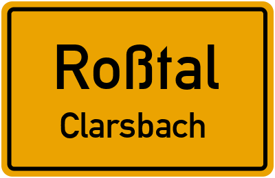 Ortsschild Roßtal Clarsbach