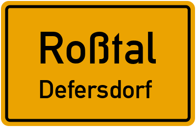 Ortsschild Roßtal Defersdorf
