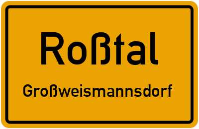 Ortsschild Roßtal Großweismannsdorf