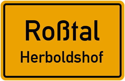 Ortsschild Roßtal Herboldshof