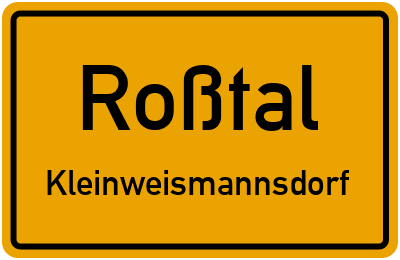 Ortsschild Roßtal Kleinweismannsdorf