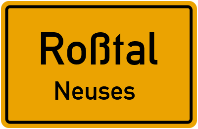 Straßenverzeichnis Roßtal Neuses