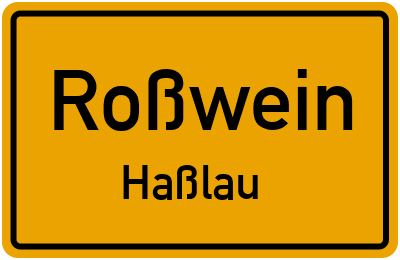 Ortsschild Roßwein Haßlau