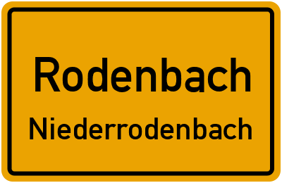 Ortsschild Rodenbach Niederrodenbach