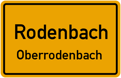 Ortsschild Rodenbach Oberrodenbach