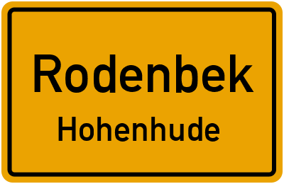 Ortsschild Rodenbek Hohenhude
