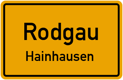 Ortsschild Rodgau Hainhausen