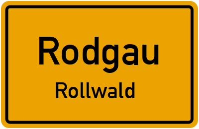 Ortsschild Rodgau Rollwald