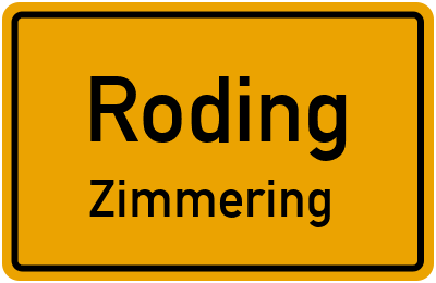 Ortsschild Roding Zimmering