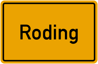Ortsschild von Roding in Bayern