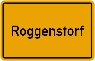 Ortsschild von Roggenstorf in Mecklenburg-Vorpommern