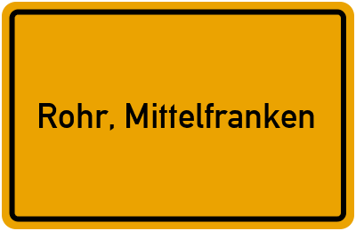 Ortsschild von Gemeinde Rohr, Mittelfranken in Bayern