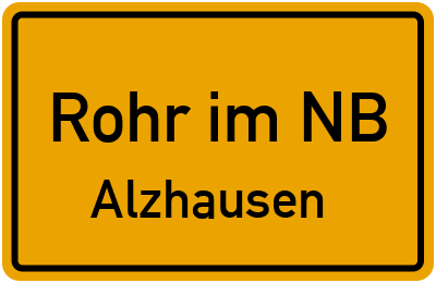 Straßenverzeichnis Rohr im NB Alzhausen
