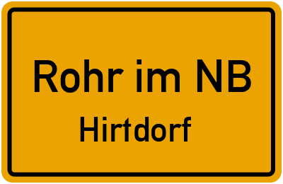 Straßenverzeichnis Rohr im NB Hirtdorf
