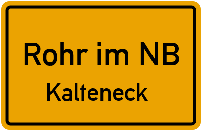Straßenverzeichnis Rohr im NB Kalteneck