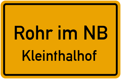 Straßenverzeichnis Rohr im NB Kleinthalhof