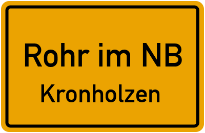 Straßenverzeichnis Rohr im NB Kronholzen