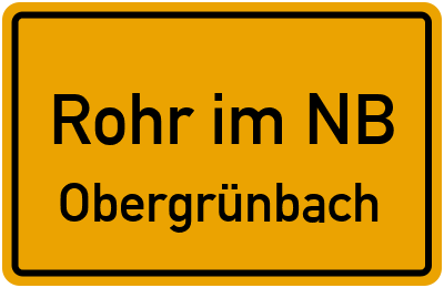 Straßenverzeichnis Rohr im NB Obergrünbach