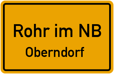 Straßenverzeichnis Rohr im NB Oberndorf