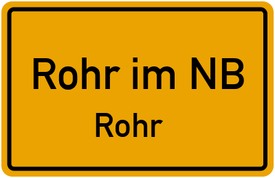 Straßenverzeichnis Rohr im NB Rohr