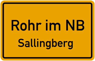 Straßenverzeichnis Rohr im NB Sallingberg