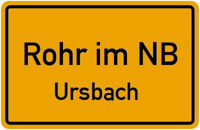 Straßenverzeichnis Rohr im NB Ursbach