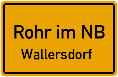 Straßenverzeichnis Rohr im NB Wallersdorf