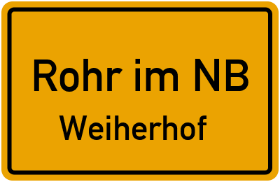 Straßenverzeichnis Rohr im NB Weiherhof