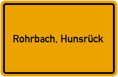 Ortsschild von Gemeinde Rohrbach, Hunsrück in Rheinland-Pfalz