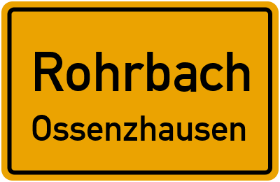 Straßenverzeichnis Rohrbach Ossenzhausen