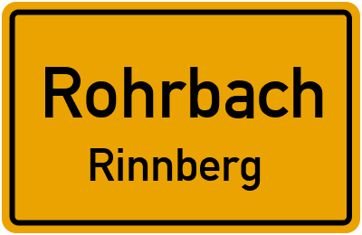 Ortsschild Rohrbach Rinnberg