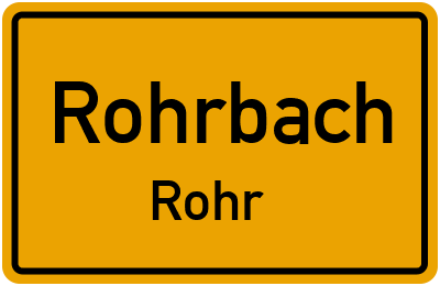 Straßenverzeichnis Rohrbach Rohr