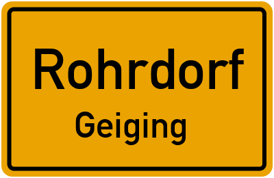 Ortsschild Rohrdorf Geiging