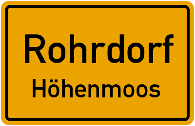 Ortsschild Rohrdorf Höhenmoos