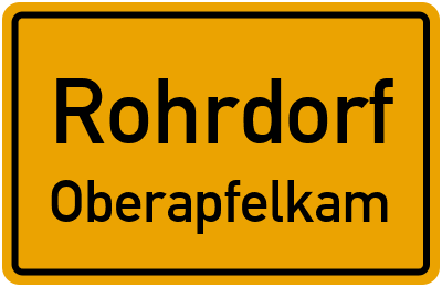 Ortsschild Rohrdorf Oberapfelkam