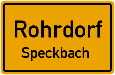 Ortsschild Rohrdorf Speckbach