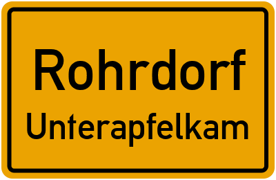 Ortsschild Rohrdorf Unterapfelkam