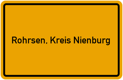 Ortsschild von Gemeinde Rohrsen, Kreis Nienburg in Niedersachsen