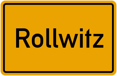 Ortsschild von Rollwitz in Mecklenburg-Vorpommern
