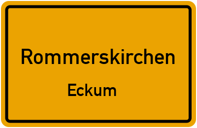 Ortsschild Rommerskirchen Eckum