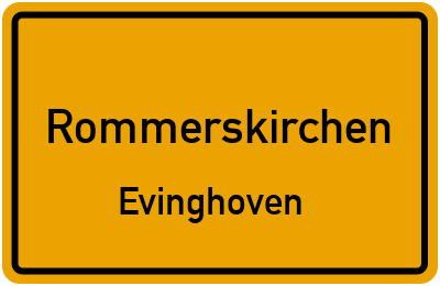 Ortsschild Rommerskirchen Evinghoven