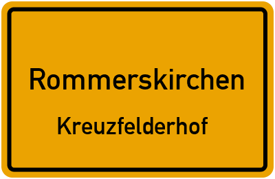 Straßenverzeichnis Rommerskirchen Kreuzfelderhof