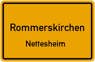 Ortsschild Rommerskirchen Nettesheim