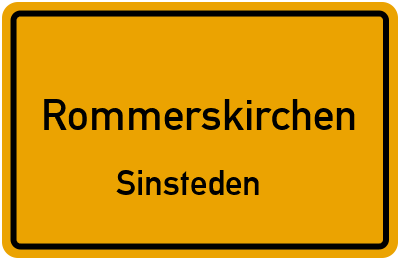 Ortsschild Rommerskirchen Sinsteden